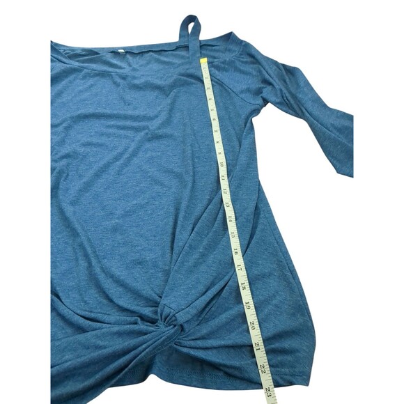 Women' Long Sleeve Single Shoulder Blue Tunic Twisted Knot In Front. 16W - Picture 4 of 9